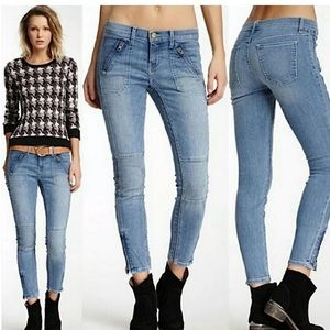 CURRENT/ ELLIOTT‎ The Moto Stiletto with Stitching & Zipper Detail